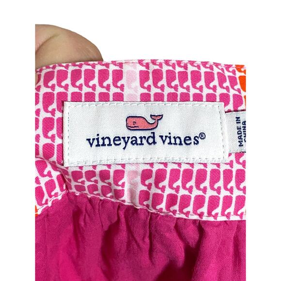 Vineyard Vines Mini Skirt Womens 0 Whale All Over Print Pink Rhododendron Preppy - Picture 4 of 7